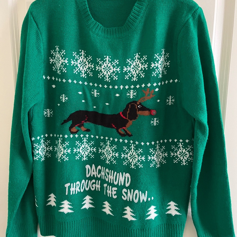 Dachshund Christmas Sweater - Women's size small